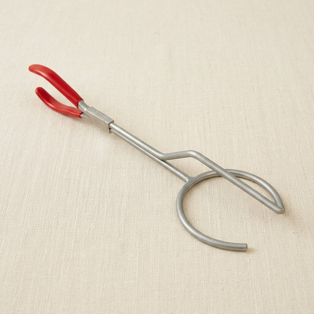 Crucible tongs with red PVC handles for melting and casting jewellery metals