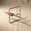 Stainless steel cross lock tweezers with curved tip and stand, for hands-free soldering and jewellery making