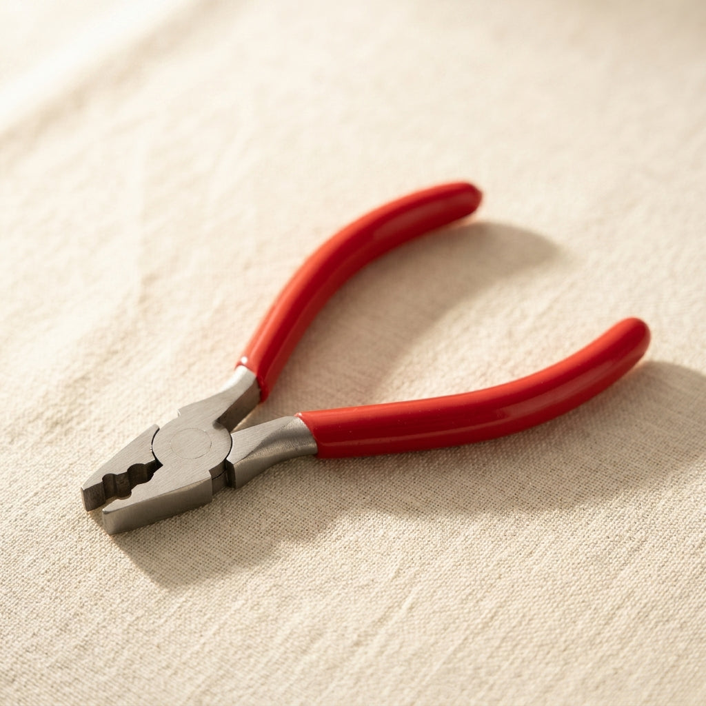 Fold over leather and suede crimping pliers with smooth 9mm jaws for jewellery making