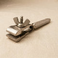 Steel hand vise clamp with wide parallel jaws for jewellery making and crafts
