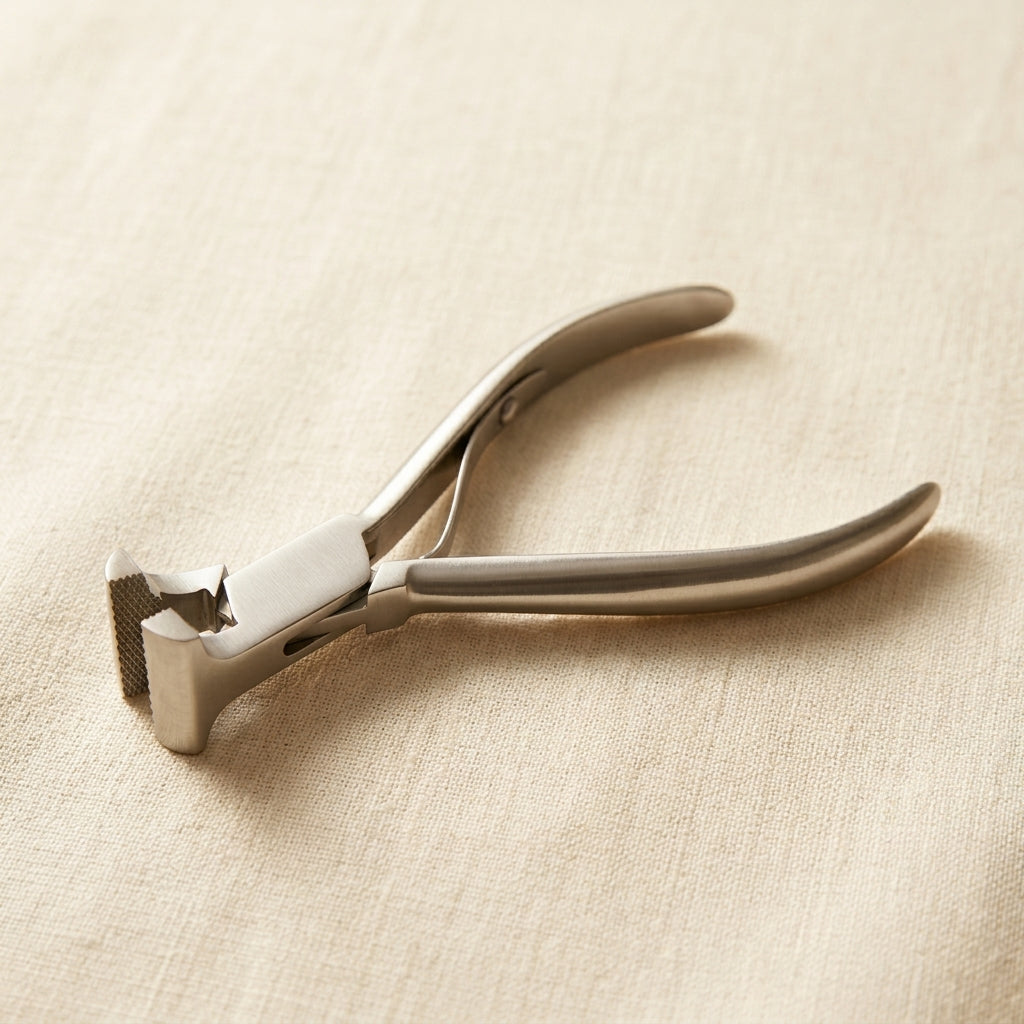 Heavy duty optical glass chipping pliers, stainless steel, parallel action for precise glass breaking.
