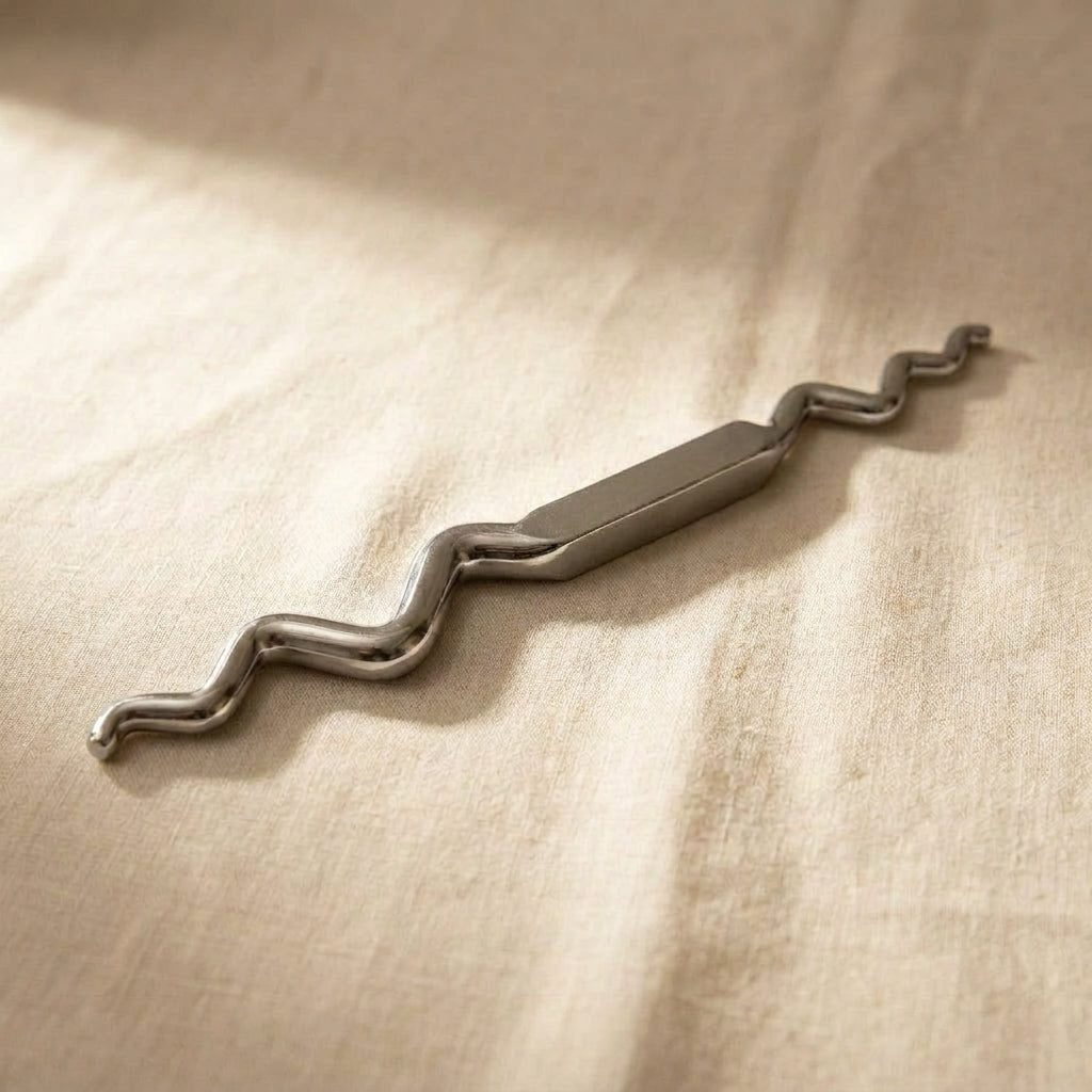 Heavy duty polished sinusoidal stake for jewellery forming, with parallel ends.
