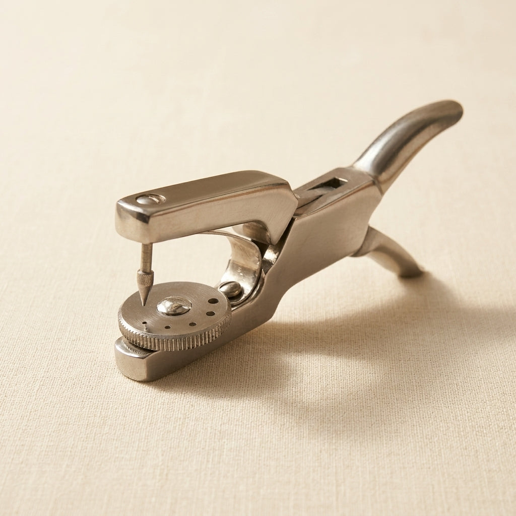 Heavy duty stainless steel rotary pliers with 5 punch sizes from 0.8-2mm for jewellery sheet.