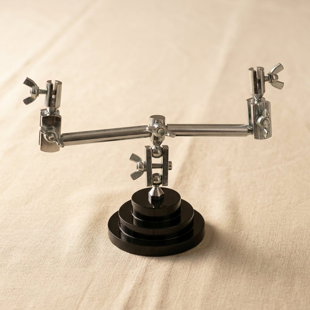 Heavy duty jewellery making helping hand base with double clamp and tweezer holder.
