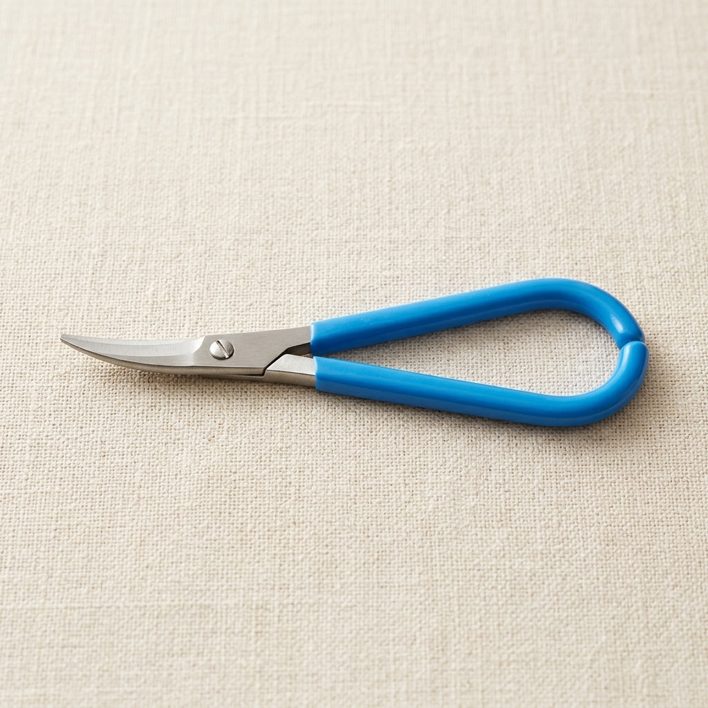 Curved blade jewellers snips, 17.8cm, PVC handle, for precise metal cutting