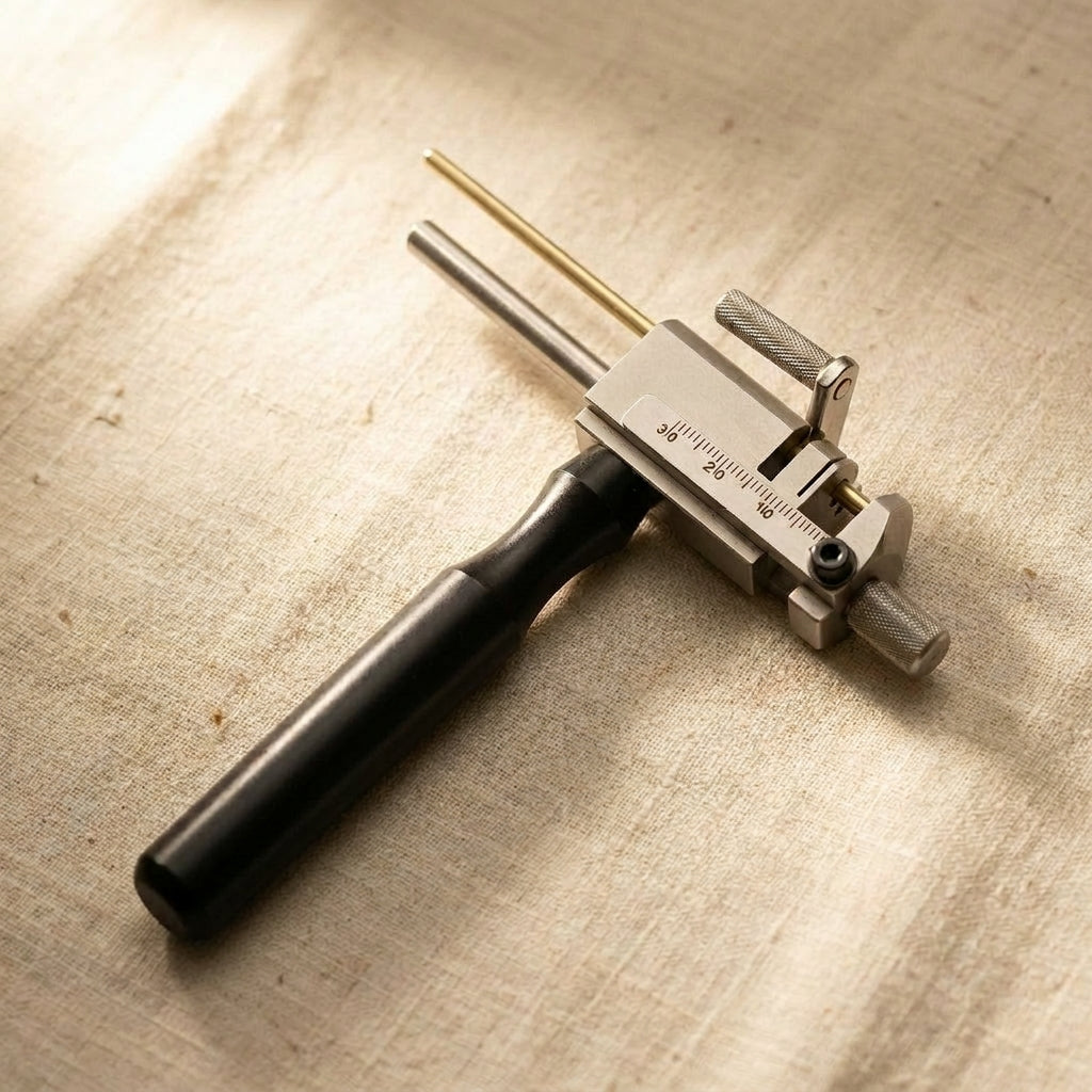 Jewellery tube cutting jig and vice for 0-30mm tubes, metal construction with scale.