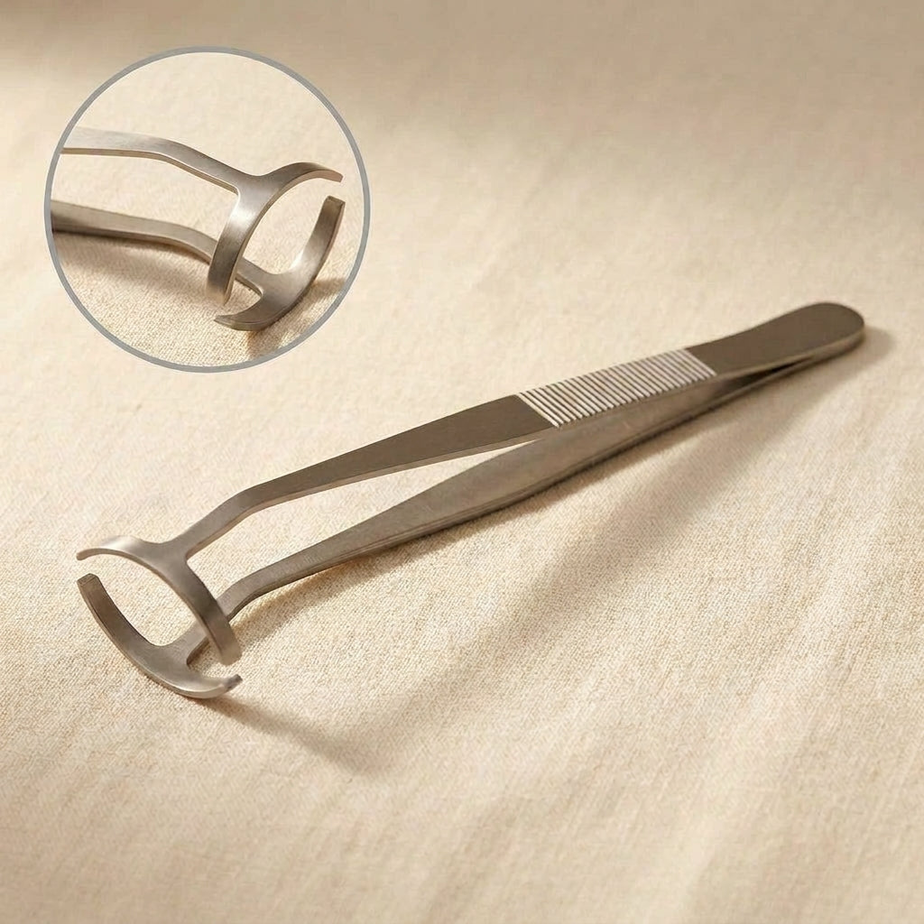 Large stainless steel ring holding tweezers, 6 inch, for jewellery soldering and repair