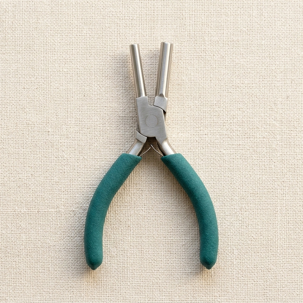 Large oval jewellery mandrel pliers, stainless steel, with 12x8mm and 9x6mm loops
