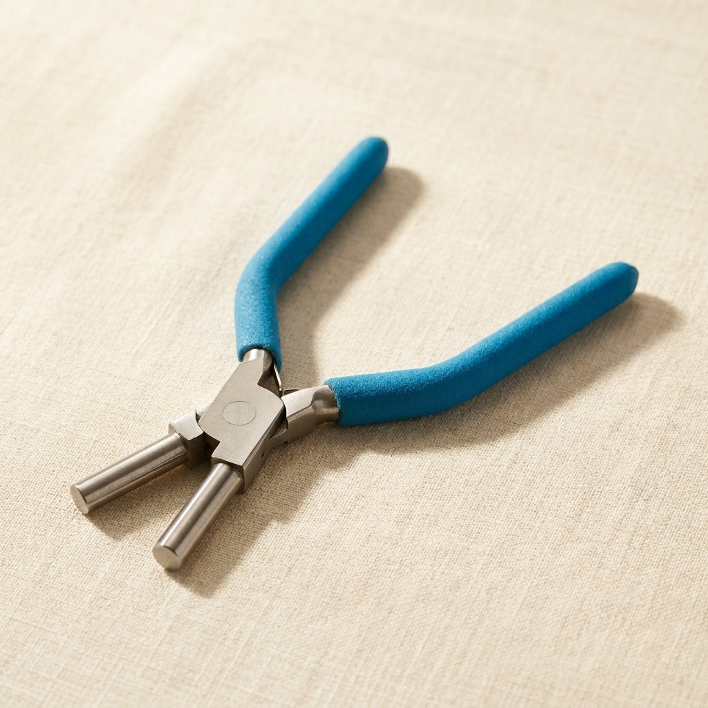 Large round loop-forming pliers for jewellery wire, 7mm and 9mm jaws, stainless steel