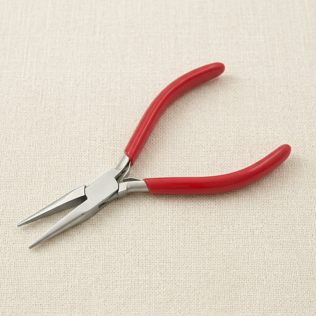 Long chain snipe conical nose pliers, 1.5 inch stainless steel jaws for delicate work