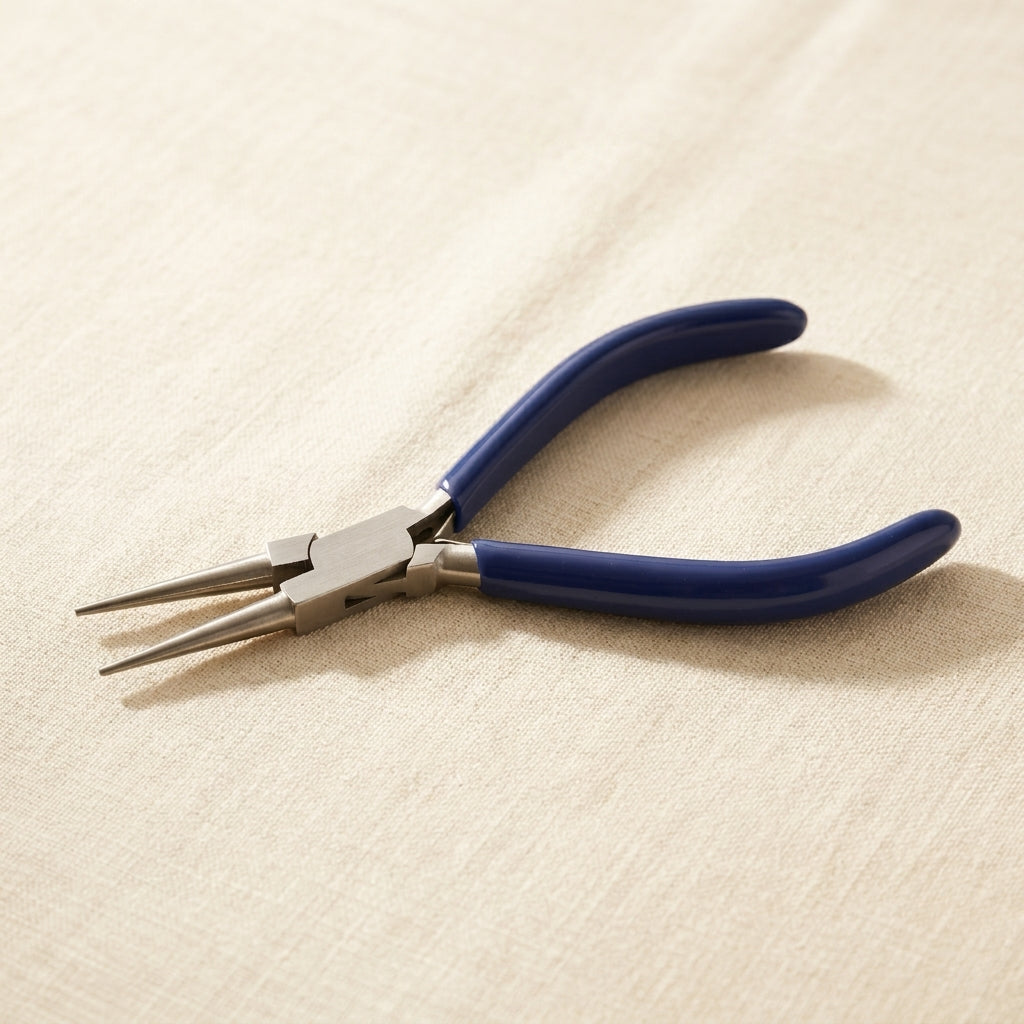 Long round-nosed conical stainless steel pliers for intricate jewellery work