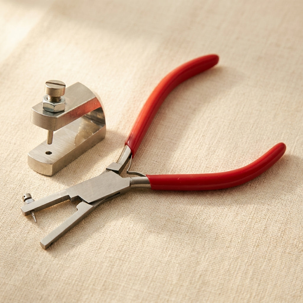 Metal punch pliers for soft materials with 1.5mm hole, tool steel, rubber grip