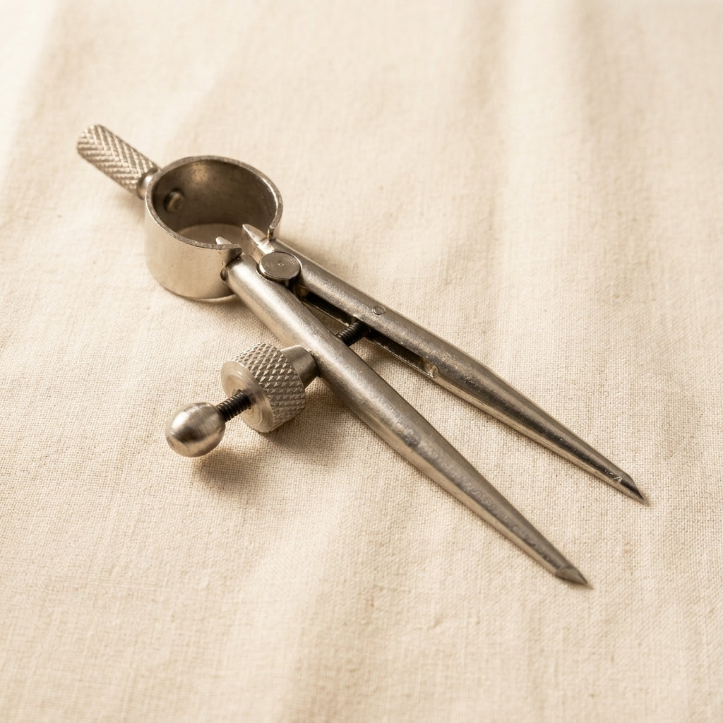 Mini spring divider caliper for jewellery layout and precise marking, with round legs and a professional finish.