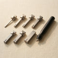 Mini square metal forming mandrel set with handle, six sizes 3-13 mm, for jewellery making