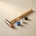 Multi-purpose jewellery hammer with five interchangeable faces and wooden handle