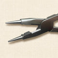 Four-in-one jewellery pliers with parallel action jaws, round and flat nose, and cutters, in stainless steel