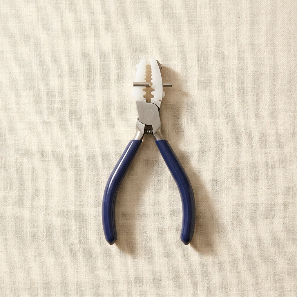 Nylon-jawed parallel-action pliers for bending metal jewellery and craftwork.