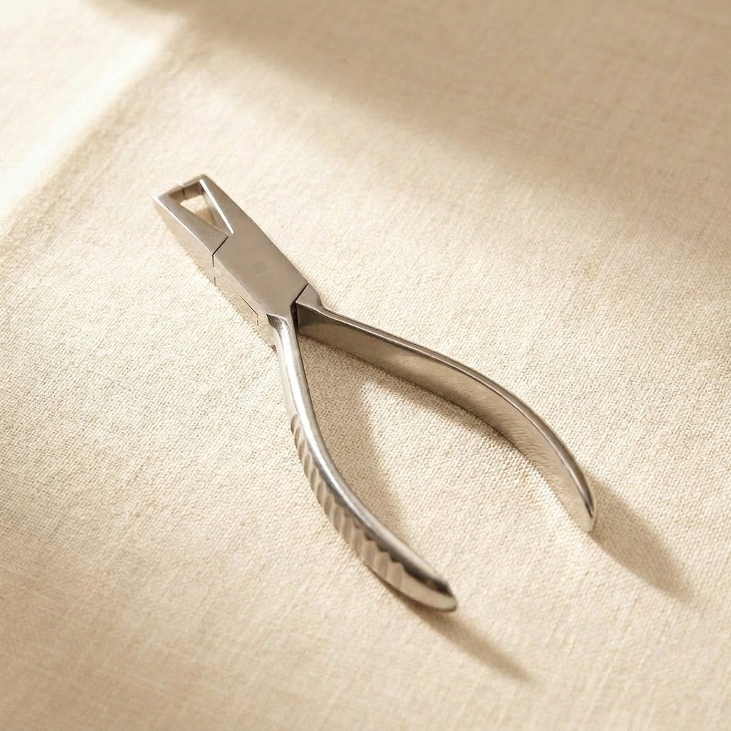 Optical hinge setting pliers, 150mm stainless steel, stable grip for jewellery makers