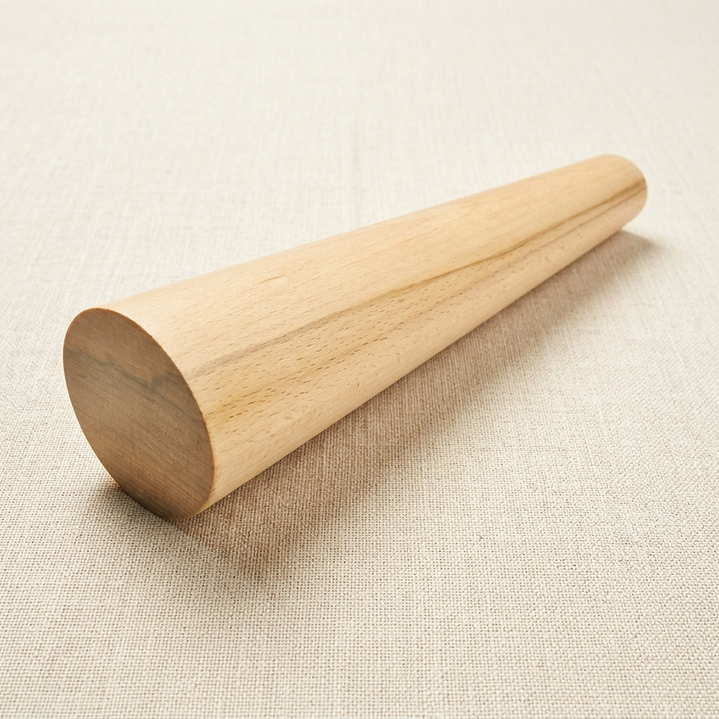 Oval wooden bracelet mandrel for shaping bangles, tapering from 2 5/8" to 1 3/8".