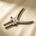 Parallel action bail pliers with jaw stop, 6mm x 12mm rectangular jaws, 6-inch stainless steel jewellery tool