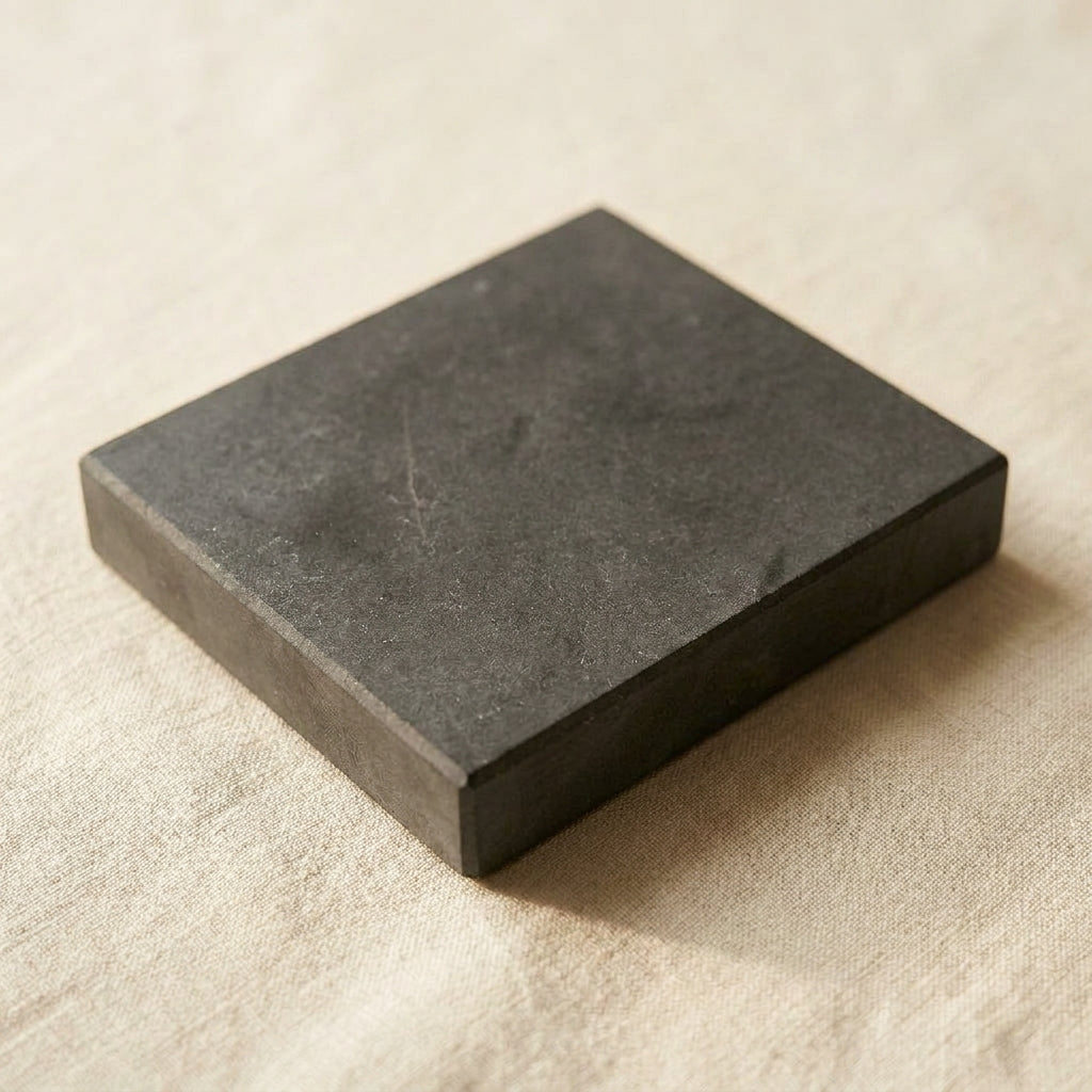 Black 2-inch square natural test stone for jewellery silversmith acid testing