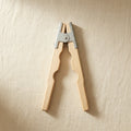 Wooden ring holding clamp for jewellery polishing, with metal spring and 7.75 inch handle