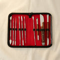 10-piece stainless steel dental wax carving set for professional lab work, includes case