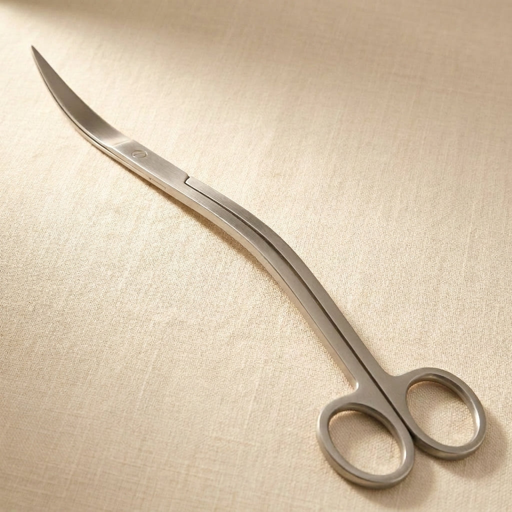 8-inch stainless steel curved aquarium plant scissors for aquatic tank maintenance