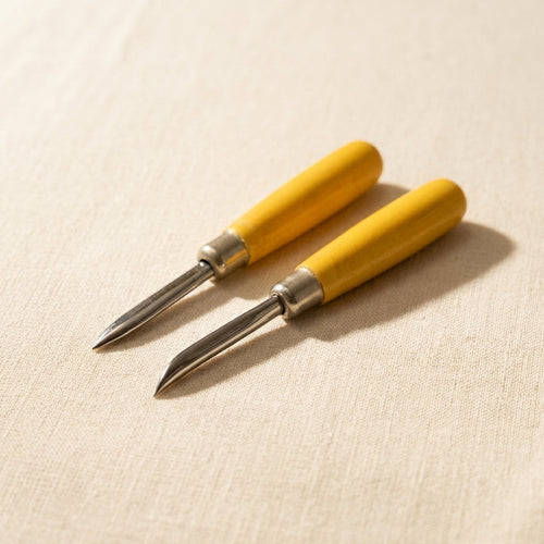 Set of straight and curved jewellery burnishers and bezel setting chisels for finishing metalwork