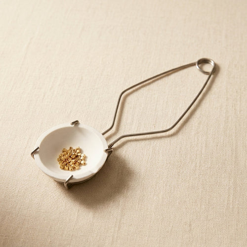 Professional jewellery casting set with crucible dish and steel tongs for melting metals