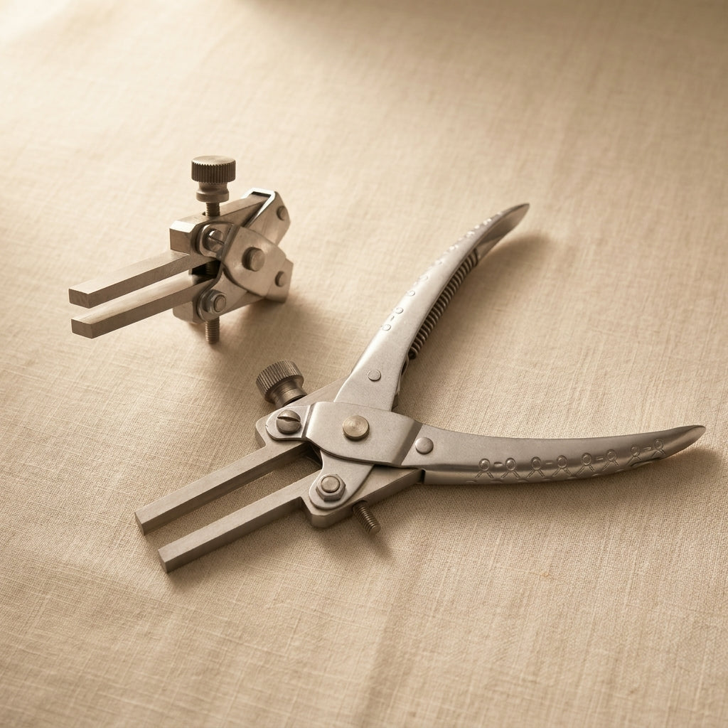 Professional parallel-action bail forming pliers, 6-inch stainless steel with 4x8mm rectangle jaws