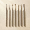 Six stainless steel wax sculpting tools for silversmithing and craft, with sharp edges.