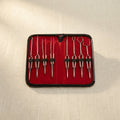 Professional 8-piece cross-lock tweezers set for jewellery making, stainless steel with fibre grips and case.