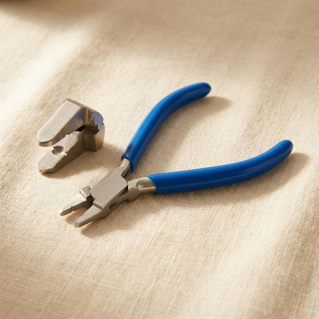 Professional parallel-action crimping pliers for jewellery making, stainless steel