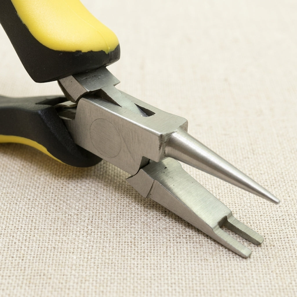 Professional stainless steel watch repair pliers, 5.25 inch, yellow and black ergonomic handle