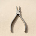 Slim 120mm stainless steel round nose pliers with square handles for jewellery work