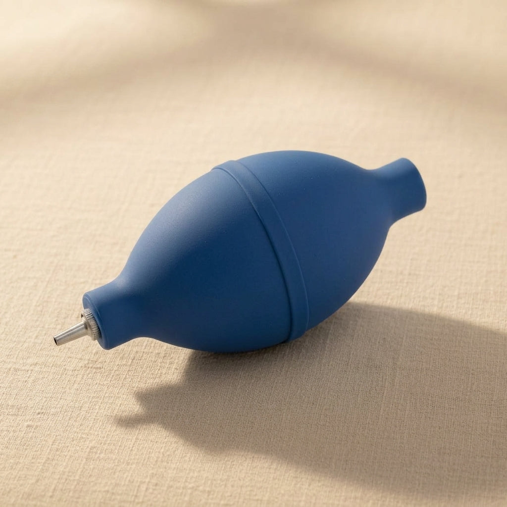 Rubber air blower dust cleaner, 50mm x 125mm, for precision equipment and jewellery making.