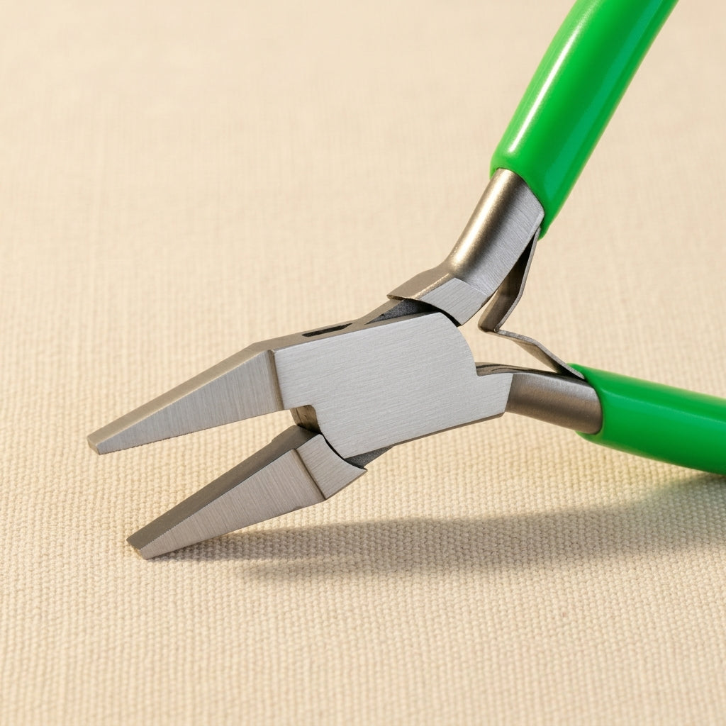 Small flat-nose jewellery pliers, 125mm, smooth jaws, PVC handle