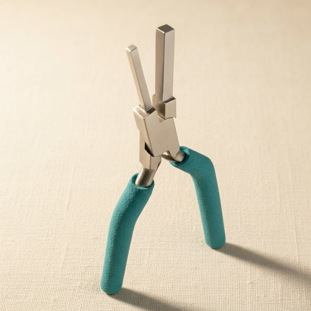 Small square jewellery pliers with 3mm and 5mm forming jaws for wire bending