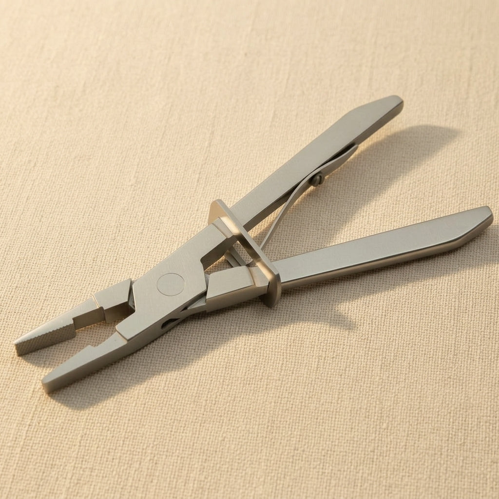 Stainless steel sliding hand vise pliers, 125mm, locking, for glass work and crafts