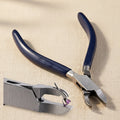 Stainless steel grooved pliers for precise gemstone setting, 5.25 inches long jewellery craft tool