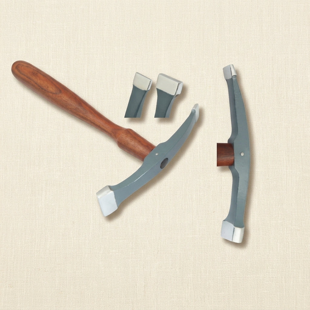 Anticlastic raising cross peen hammer for jewellery craft, 10-inch steel hammer for repoussé work.