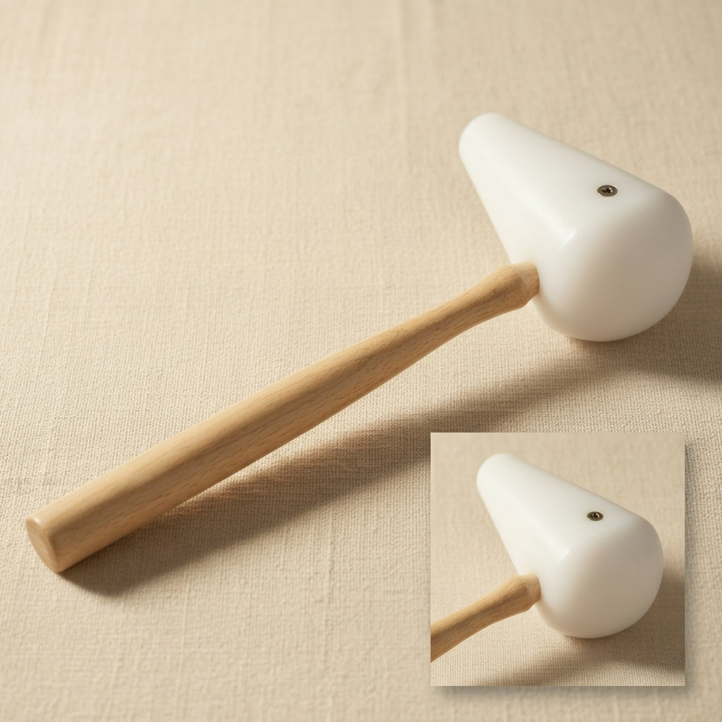 Teflon domed pear-shaped mallet for jewellery forming and dapping, 12.7 cm head