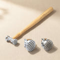 Steel texturing hammer with checkered and wide stripe heads for jewellery design and repousse work