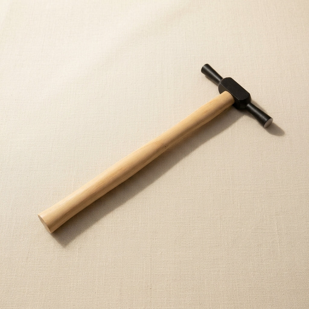 Silversmith's two-headed domed hammer for repousse work, 11mm and 14mm heads, wooden handle