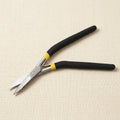 Curved handle jewellery scissors with slim serrated jaws and mat foam grips, 7 inch stainless steel