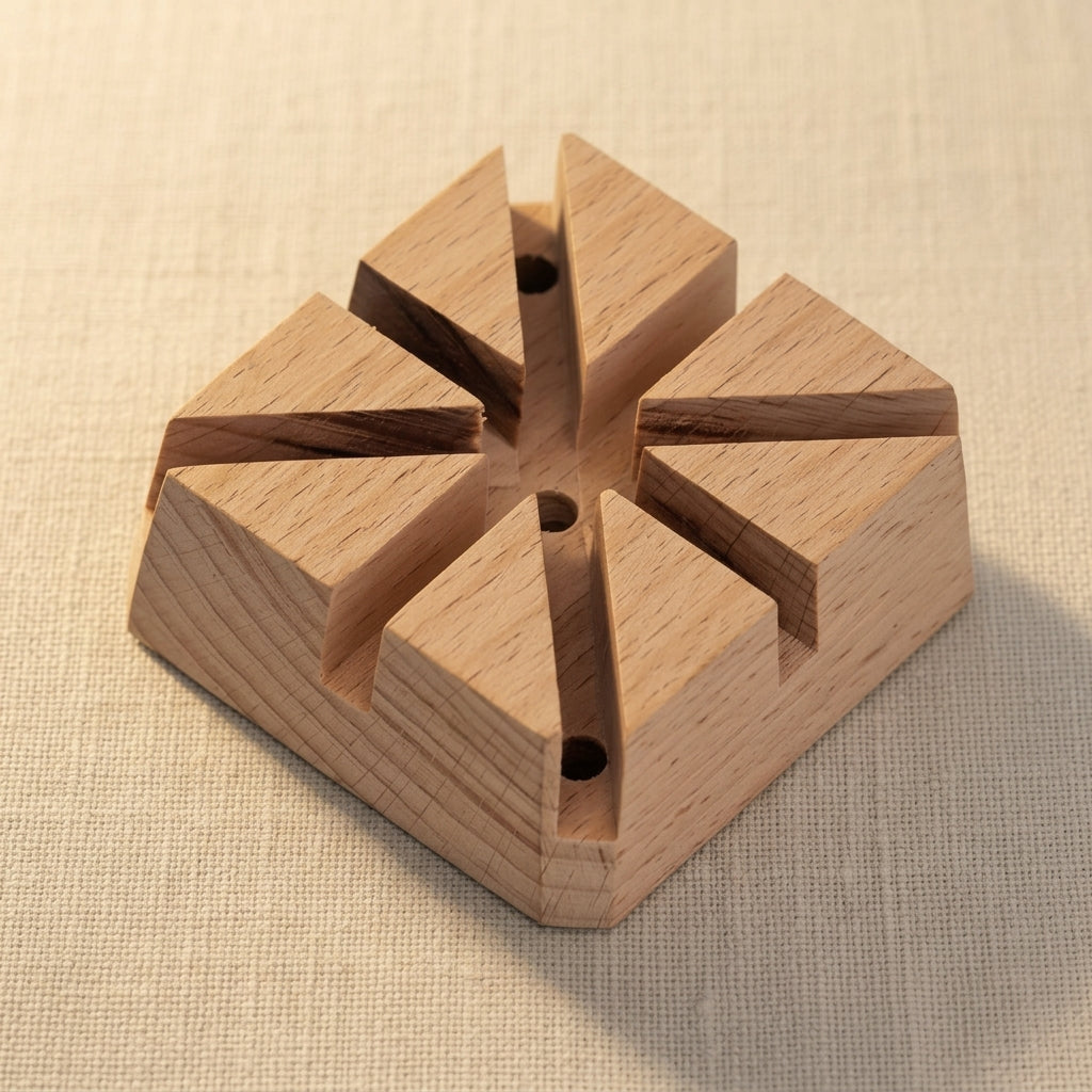 Wooden watch strap adjuster tool for resizing watch bands, 2.5 x 1.2 inches