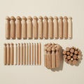 Wooden dapping punches set, 24 pieces, 2.7-24.5mm, for jewellery forming and repair