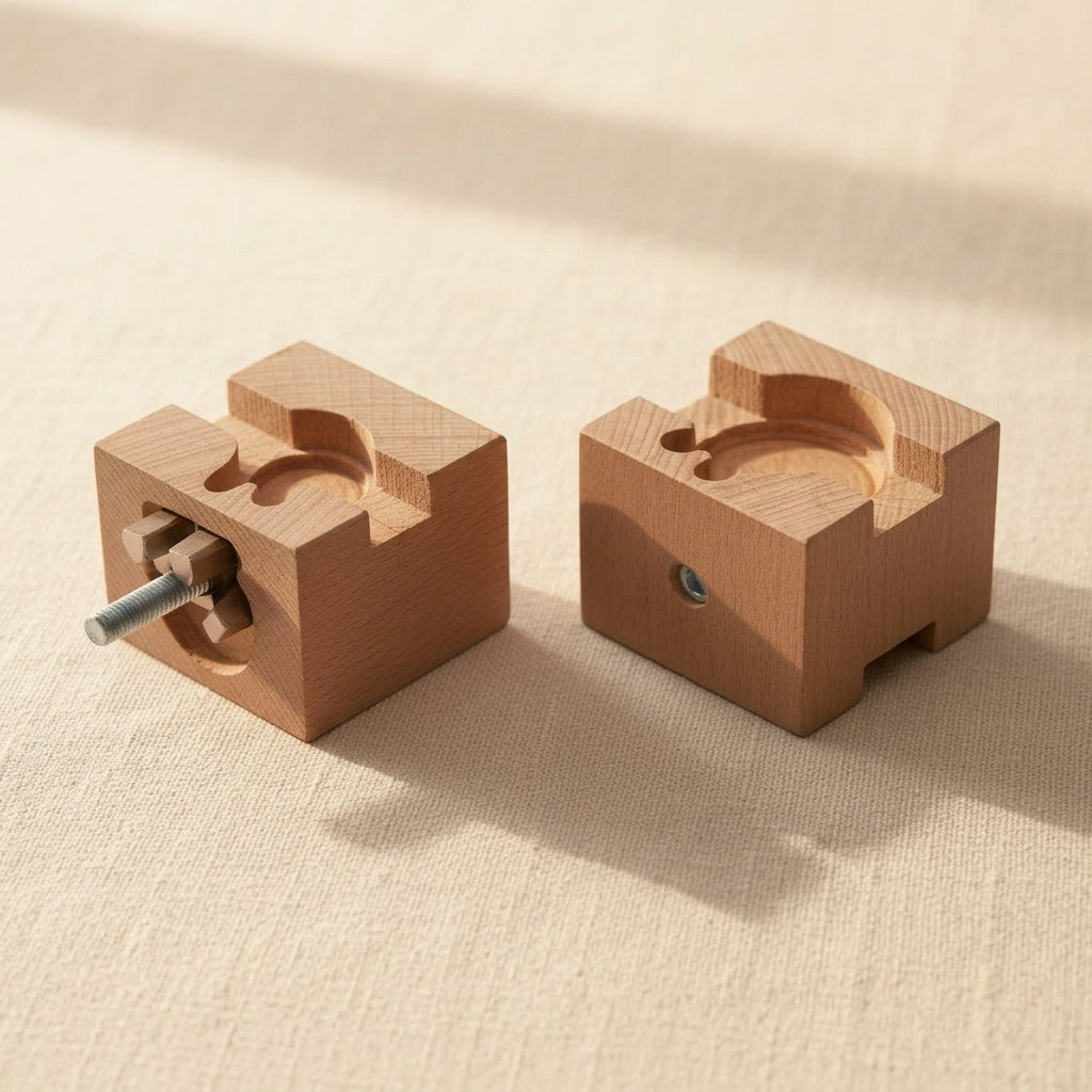 Rosewood watch movement vice for repair and case opening, 8cm x 5.5cm