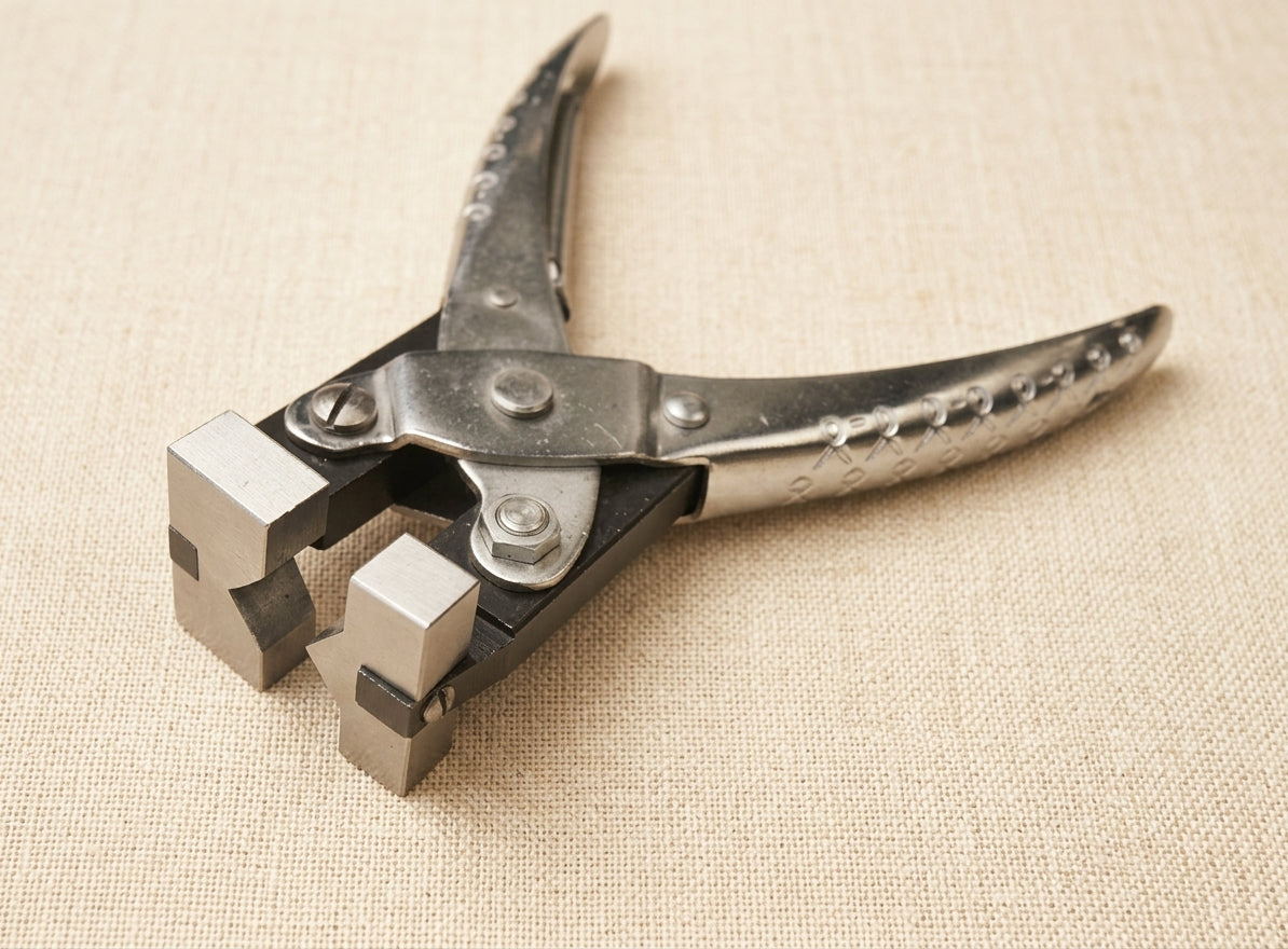 V-shape parallel action pliers for bending metal wire for jewellery making.